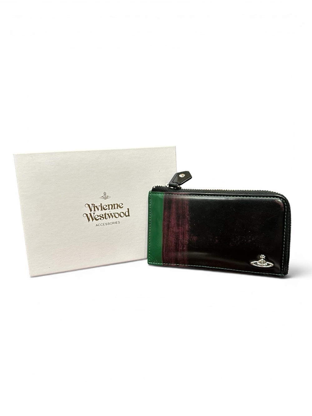 Vivienne Westwood Brushstroke Orb Zip Card Holder Wallet | Like New